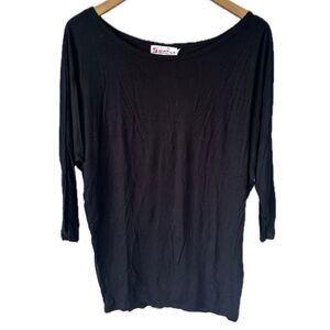 Wehi Designs Hawaiian Attire Basics Scoop Neck Dolman Sleeve Snug Waist Top S/M